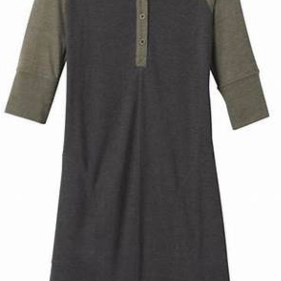 PRANA Cozy Up Henley Dress,100%HEMP,Size XL NWT, Charcoal Heather - Picture 3 of 7